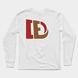 Letter DE or ED Sticker vector logo design. Initial letter ED logotype company name swoosh sticker design. Long Sleeve T-Shirt